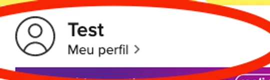 Menu do nome do vendedor com a opção Meu perfil destacada