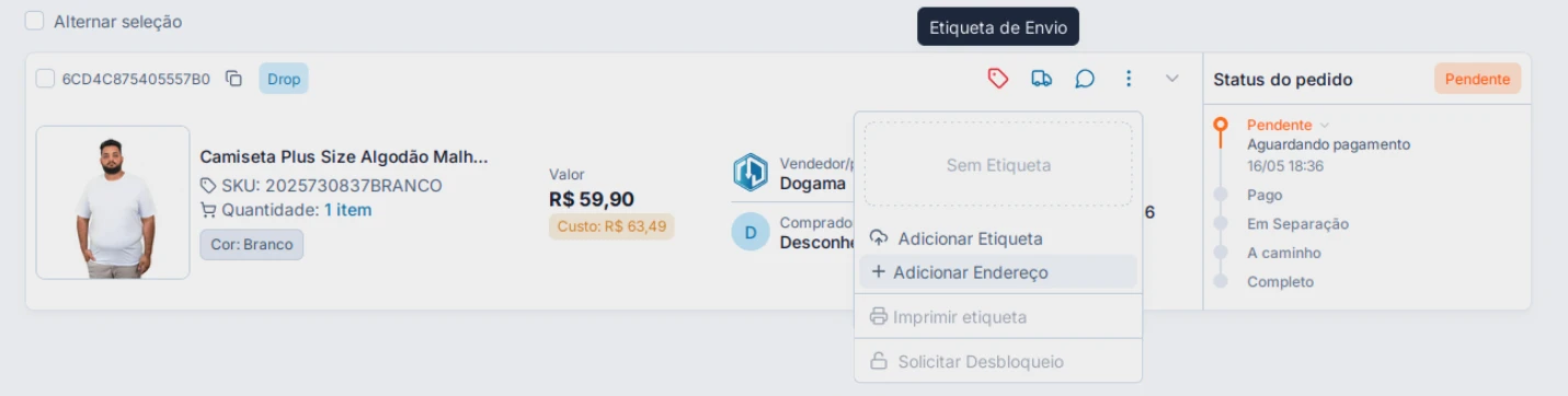 Adicionar Endereço na