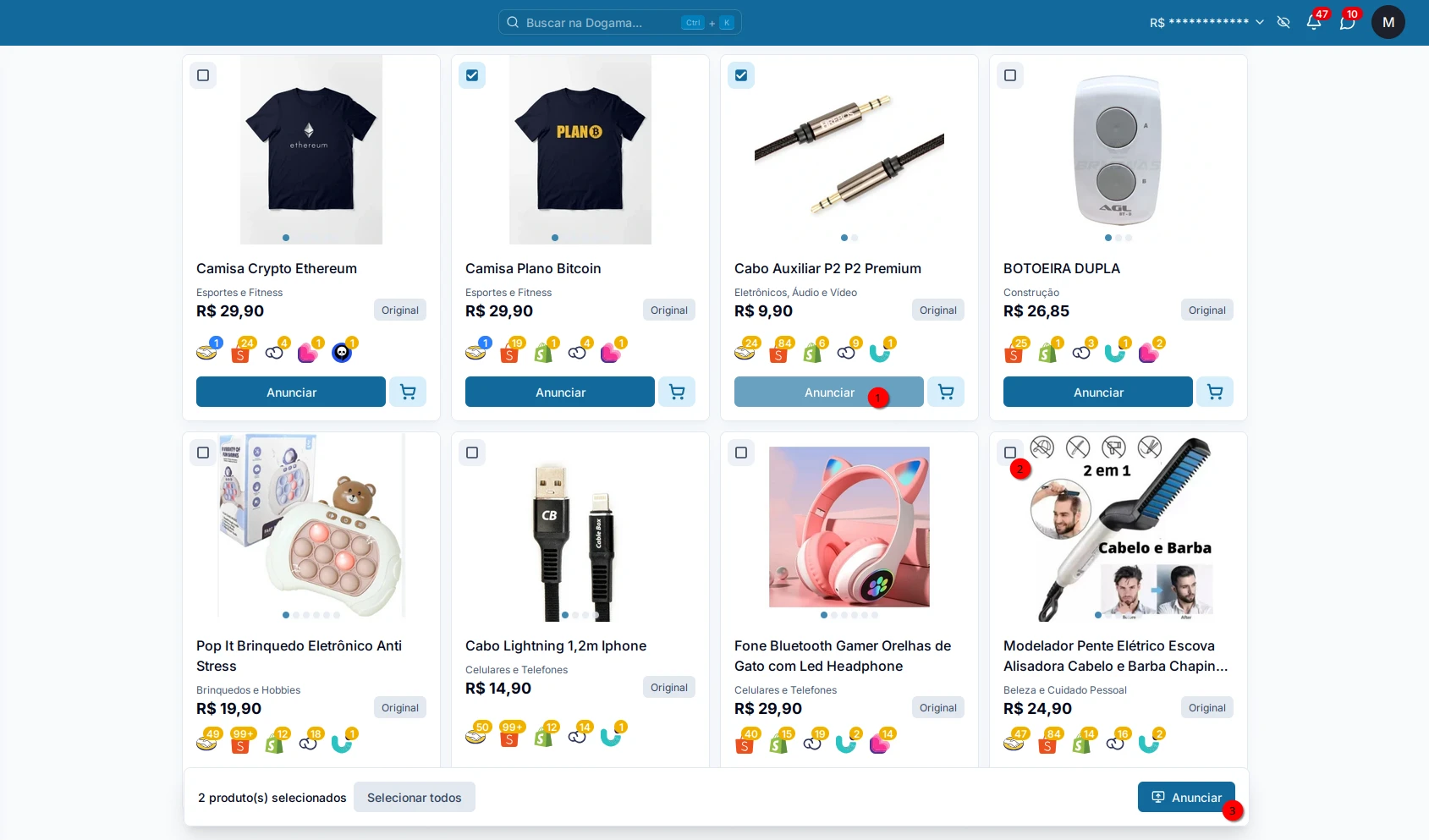 Selecionar produtos