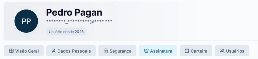 Acesse o submenu Assinatura