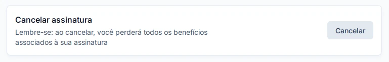 Botão de cancelar assinatura
