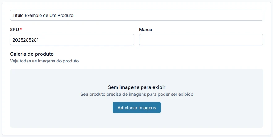 Editando informações do produto