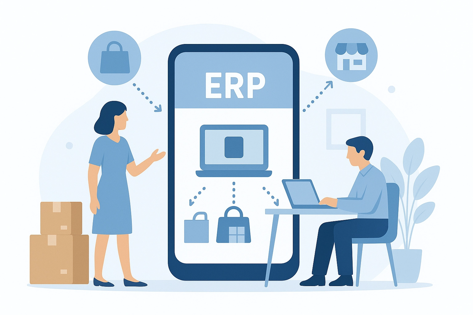 Ilustração de dashboard do ERP Dogama