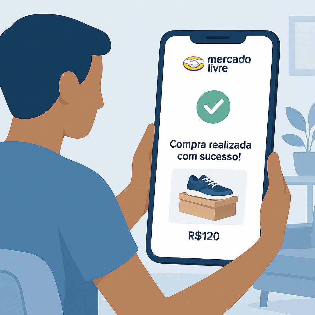 Ilustração para Cliente realiza a compra